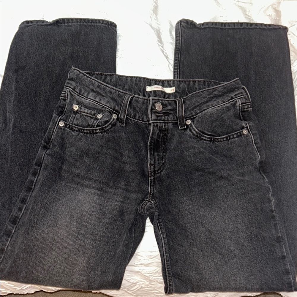 Women's Levis Superlow Black Jeans